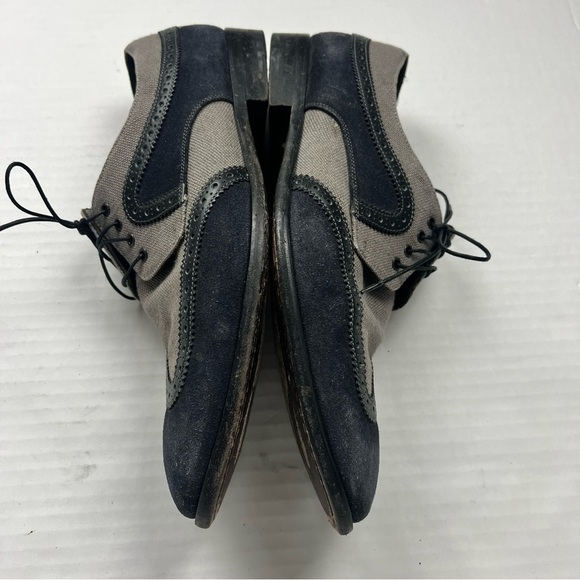 Salvatore Ferragamo Men’s 10 Mixed Media Wingtips Derbies Shoes - Picture 6 of 11